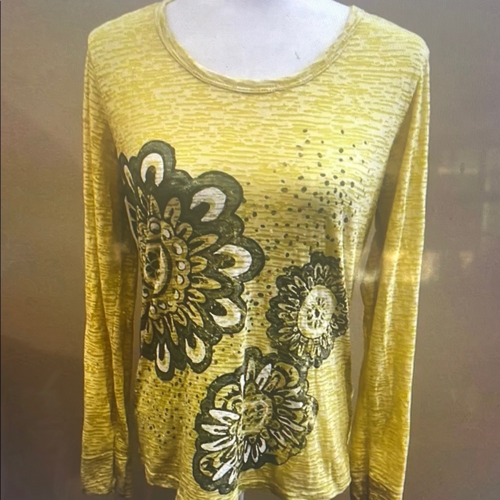 Floral Yellow Long Sleeve Top